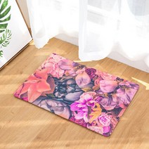야자수매트 등산로매트 코코넛매트 아름다운 식물 꽃 문 매트 잎 핑크 로즈 베고니아 복숭아 카펫 요가 청, 04 4_01 50 센치메터 x 80 센치메터