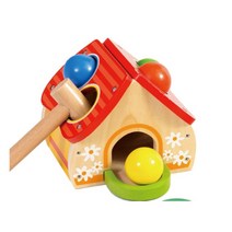 아이 스트레스 해소 망치 공 넣기 장난감 놀이 발달완구 우드블럭 소근육