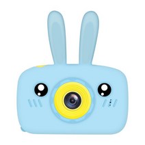 키즈카메라 어린이기 토이카메라 어린이용 카메라 완구 2 인치 HD 스크린 만화 교육용 장난감 비디오 디지털 미니 SLR 어린이 생일 선물, [04] C blue No TF Card