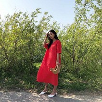 [라오피뉴] 양브이 린넨 맥시 롱 원피스