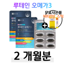 하루한알 종근당 루테인 오메가3 베타카로틴 비타민A 비타민E 혈액순환 혈행개선 70대 80대 노년층 중장년층 요양원 할머니 눈건강 도움 항산화 식약처 건강기능식품 오메가쓰리, 2 달분, 1100mg x 60캡슐 (하루 1캡슐)