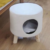 잘생쁨 고양이 강아지 하우스 스툴겸용, 미색면패드보내기