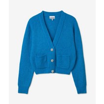 GANNI [부티크 탑랭커] 여성 쥬얼 버튼 브이넥 가디건 - 블루 / K1739734 JEWEL BUTTONS V NECK CARDIGAN