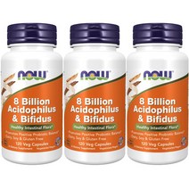 나우푸드 80억 아시도필러스 & 비피더스 유산균 베지 캡슐 글루텐 프리, 120개입, 3개
