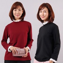 키밍 / 스판 배색 날날이 블라우스 반목 프릴 빅사이즈 4178