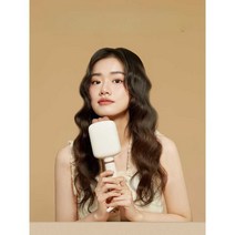 뿌리볼륨고데기 미용실 무선 미니 휴대용 여행용 스타일, 브라운+화이트