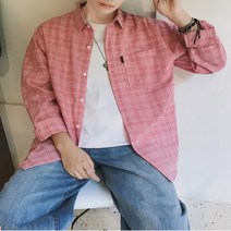 레이지옴므 남자 체크 남방 오버핏 셔츠 남녀공용 3컬러
