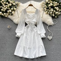 수입원피스 빨강구두 소이현st 화이트 가을정장원피스