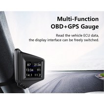 헤드업디스플레이 HUD 차량정보 HUD OBD2 GPS 온보드 컴퓨터 헤드 업 디스플레이 자동차 타코미터 터보 오, 02 OBD