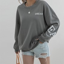 [나크21] (55~120) 사이드 드림레터링 볼륨핏 맨투맨 KO11-T-44