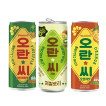 오란씨 파인애플&오렌지 250ml X 각15개(총30개) 탄산음료 과즙탄산 음료수 캔음료 파인애플맛 오렌지맛, 30개