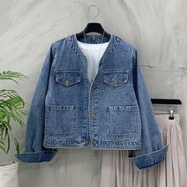 그랑데 노카라 포켓 데님 청자켓