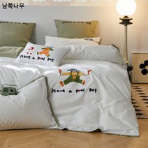 A타입 100수 타월 자수 면 워싱 면 4종 세트 순면 이불 커버 시트 3종 세트 귀여운 침구