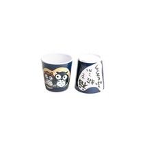 유니크 멜라민 부엉이 일식당물컵 4개 후식컵 가정용컵 횟집 테이블웨어 손님물잔 찻잔 머그컵