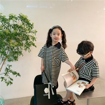 어린이 주니어 커플룩 우정룩 남매룩 블랙 스트라이프