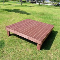 [테이블짱] (도색 제품) 조립식 방부목 마루 평상 야외 원목 나무 침대 DIY, B6)중형평상(6자)_방부목_도토리색