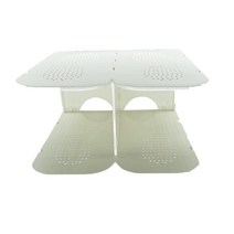 6 겹 신발 정리 랙 DIY 조립 쌓기 가능 조절 가능한 다기능 저장 선반 출입구 옷장용 스탠드 박스, [04] 2 layer white