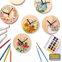 나무시계 전통 민화 만들기 공예 재료, 오리 연꽃