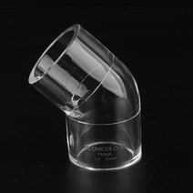 PVC 배관자재 강관파이프 게이트밸브 수도배관자재 1pc 20mm 아크릴 파이프 수족관 액세서리 물고기 탱크 조인트 커넥터 물 공급 팔꿈치 커플 링 티 피팅 투명 튜브, [01] 1PC, [05] 45 Elbow, 05 45 Elbow_01 1PC