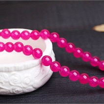 연화 백옥 앵두색 10/12mm 칠색 원석재료 1줄 2종 DIY재료 비즈