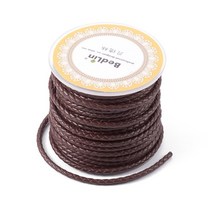 배드민턴 거트 스트링 Pandahall 1 롤 라운드 정품 꼰 가죽 코드 로프 문자열 목걸이 팔찌 쥬얼리 diy 수제 공예 3mm 4mm 5mm 6mm, 3mm 8m, 코코넛 브라운