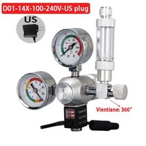 DIY 수족관 CO2 레귤레이터 솔레노이드 밸브 버블 미터 반응 제어 시스템 키트 물고기 탱크 감압, Spin-X-AC100-240V-US_CGA320