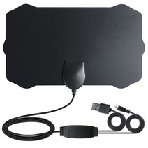 제이즈 실내 디지털 HDTV 안테나 TV 900 마일 반경 증폭기 460-860 MHz 투명 위성 접시 신호 수신기 공중, [01] Black