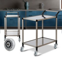 스텐레스 2단 대 무소음바퀴 운반구 업소용드레싱카트 20230925EA, 1, 본상품선택
