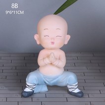 불교 굿즈 전통 문화 무속 용품 귀여운 승려 미니어처 분재 인형 부처상 요정 자동차 장식품 명상 가정 정원 의사 장식, 25