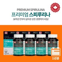 하와이 스피루리나 캡슐 영양제 중성지방 요산 배출 피부 신체 방어력 면역력 회복 관리 에 좋은 알칼리성 알칼리 엽록소, 4BOX(1년분)