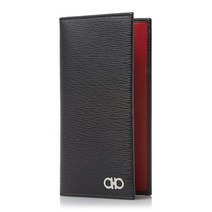[페라가모] 더블 간치니 장식 바이폴드 장지갑 66 A071 NERO RED 0686034 /9