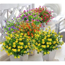 [ 신생 MSC ] 호가 조화 유칼립투스 꽃 인테리어 미니 조화 꽃다발 부케 부쉬 센터피스 꽃꽂이재료 (꽃 7부쉬 34cm), (길이 34cm 7부쉬), 7p, 퍼플