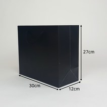 블랙 무지 쇼핑백 5장-코팅 튼튼한 종이백 대형 SBF88