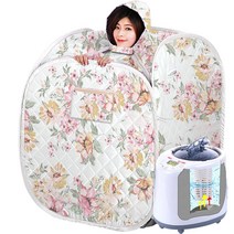 가정용 홈 사우나 원적외선 스팀 고급형 건식 1인용 이동식 반신욕 반신욕기 찜질방, 2인 블루(고출력)