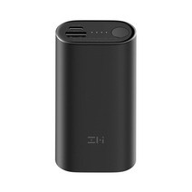 고속보조배터리 대형 무선 슬림 미니 외장배터리 zmi 10000mah 은행 qb818 양방향 충전 30w 최대 소형 고용량 저전류 충전 지원, 검은색
