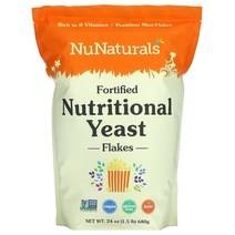 NuNaturals Fortified Nutritional Yeast Flakes 24 oz (680 g), One Color, One Size