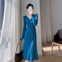 블링앤수 남심저격 여성 기본핏 브이넥 원피스 KZZ207
