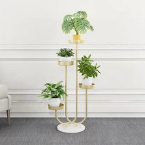 철제 화분받침대 인테리어 화분거치대 골드 정리대, 골드블랙