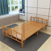 대나무 낮잠 원목 침대 평상 접이식 야외 침대 의자, 100x197cm 짙은 색