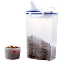 [퀸펫] 반려동물용 계량 사료보관통 2kg, 단품
