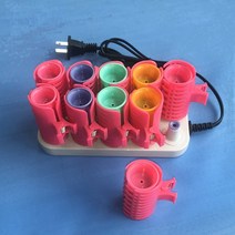 전기 헤어롤셋팅기 휴대용 여행용 열셋팅롤 헤어롤 헤어매직기 앞머리 헤어롤 헤어고데기 세팅기 구르프, E.컬러(레드 클립)개