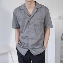 스타일에스 남자 오버핏 오픈카라 데일리 반팔 셔츠 구김없는 여름 남방