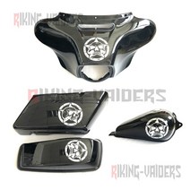 바이크 할리 용품 할리 투어링 울트라 일렉트라 글라이드 스트리트 기용 스타 스컬스 데칼 페어링 스티커, 04 Chrome