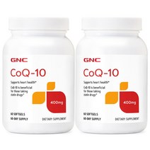 GNC [2개 SET] 코큐텐 400mg 60정 (소프트젤) CoQ 10 60sgels, 1개