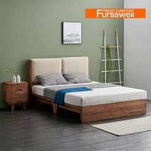 퍼스웰 북유럽풍 참죽원목 쿠션헤드침대.발통형.퀸TH_072, 색상No5