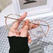 빈티지 클래식 안티 블루 라이트 안경 타원형 금속 프레임 디자이너 패션 라운드 광학 컴퓨터