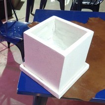 +[플렉스온]+석고 정사각 화이트 20x20x20cm 화분 꽃 예쁜 디자인 심플+[FLEXON]+