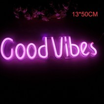카페 네온사인 바 파티 인테리어 led 조명 라이트 장식 선물 open goodvibes 튜브 handmade visual artwork 창 art wall decor, 1-좋은 느낌