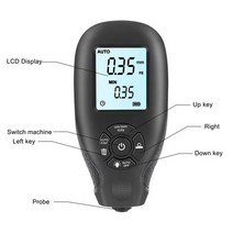 도막 측정기 자동차 페인트 도금 두께 hw-300 0-2000um 액정 디지털 휴대용, 검은 색