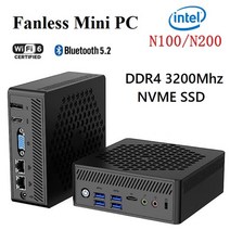 미니 PC 컴퓨터 팬리스 인텔 N200 알더 레이크 N100 윈도우 11 프로 DDR4 16GB RAM 256GB NVMe SSD 4K 6 BT5.2, 01=NORAMNOROMNOOS_미국